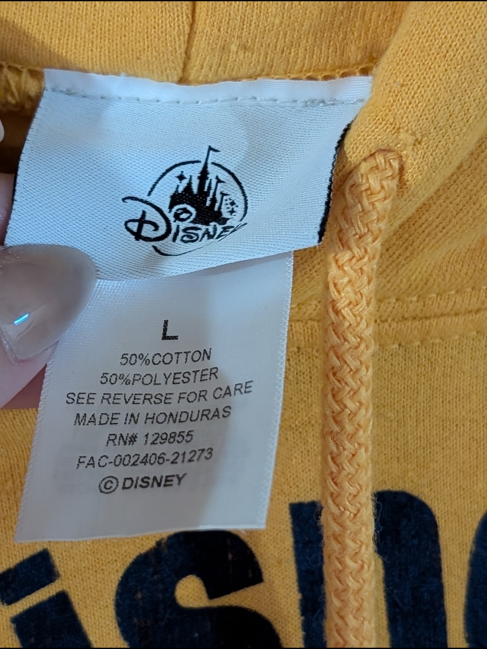 Disney Yellow Hoodie with Black Castle Logo - Picture 5 of 5